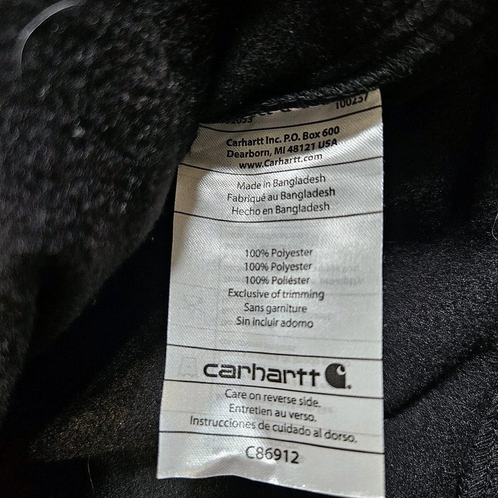 Carhartt Jacket Mens Large Black Veterinarian Logo Rugged Scrub Half Zip‎ - Picture 9 of 14